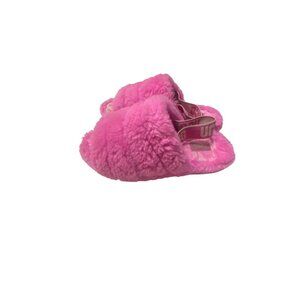 Ugg Womens Fuzzy Pink‎ Slide Slippers Size 9